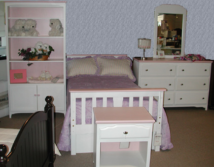 7 pc. bed with 4 storage drawers,dresser, mirror, bookcase and night stand