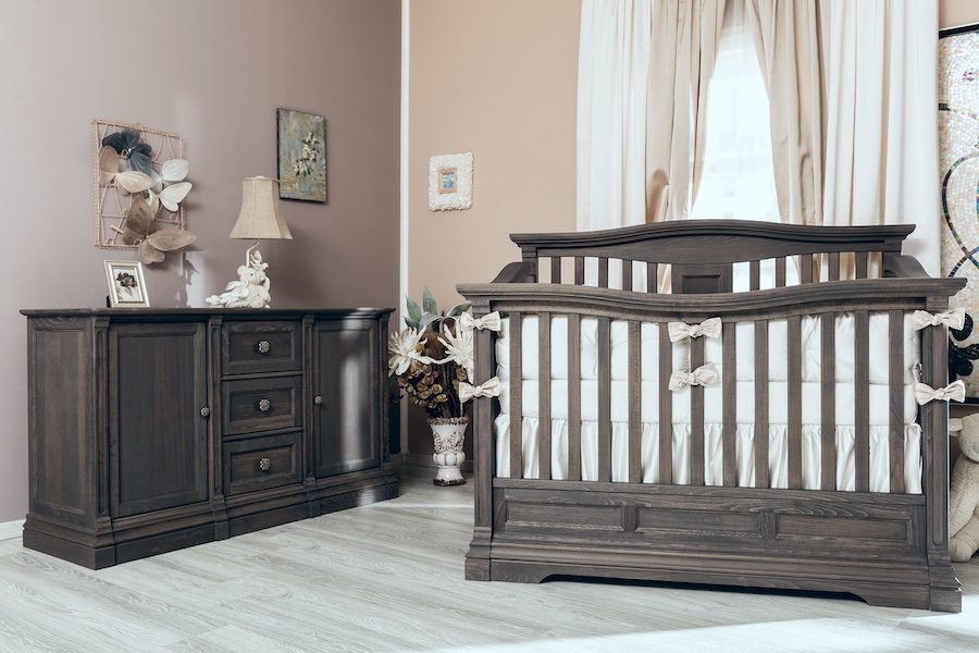 Romina Imperio Crib & Dresser in Oil Grey