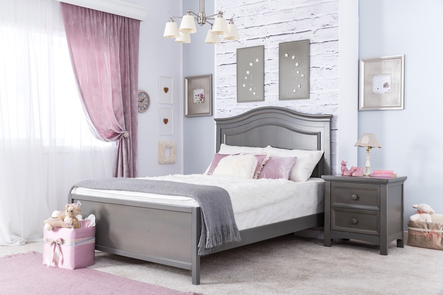 Silva Serena Full Bed & NIghtstand in Washed Grey