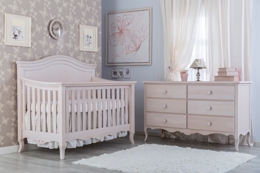 Silvia Sophoa Crib & Dresser in Washed White