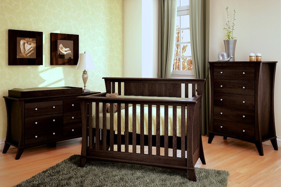 Kidz Decoeur Long Beach Crib, Dresser, Changing Tray & Chest