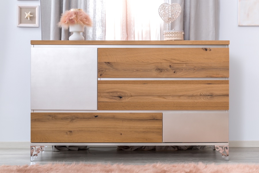 Romina Pandora Dresser in Oak & Silver