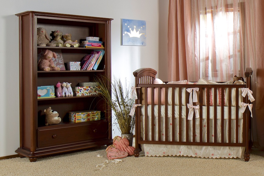 Romina Verona Crib & Bookcase in Nocello