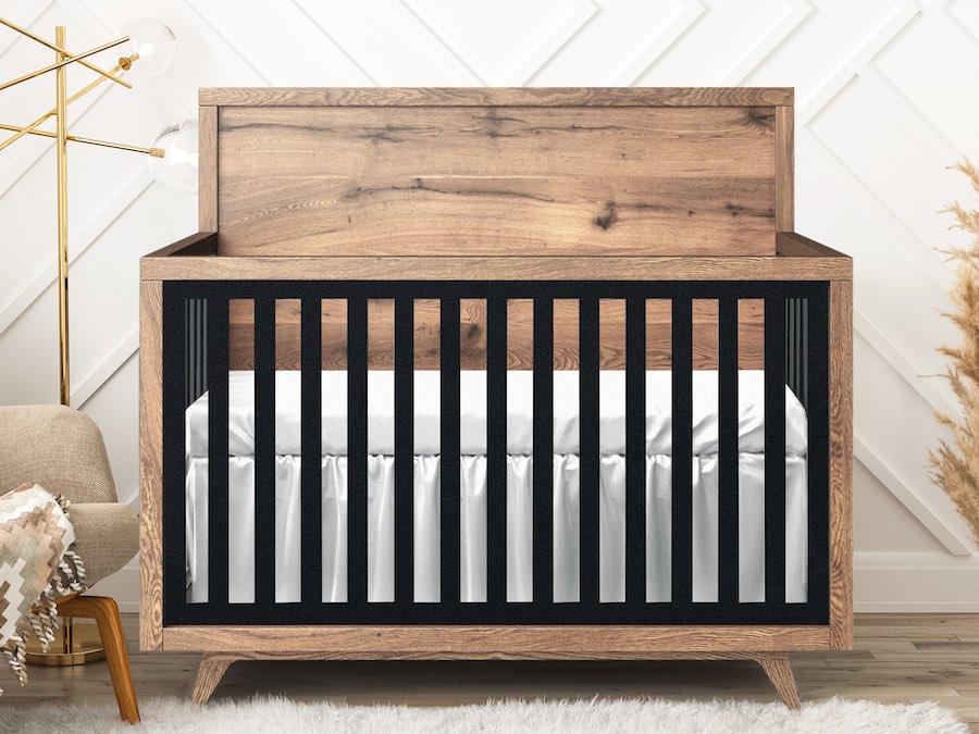 Romina Uptown Traditional Crib in Oak and Black