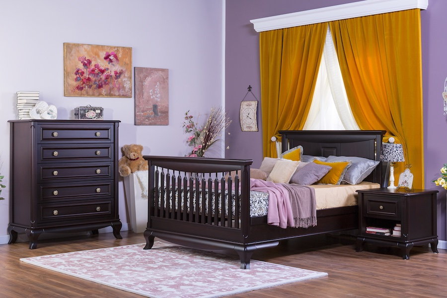 Romina Full Bed, 5 Drawer Dresser & Nightstand in Bruno Rosso