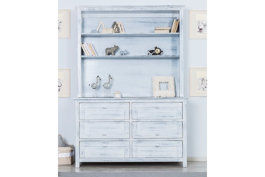 Romina Karisma Double Dresser & Hutch in Rustico