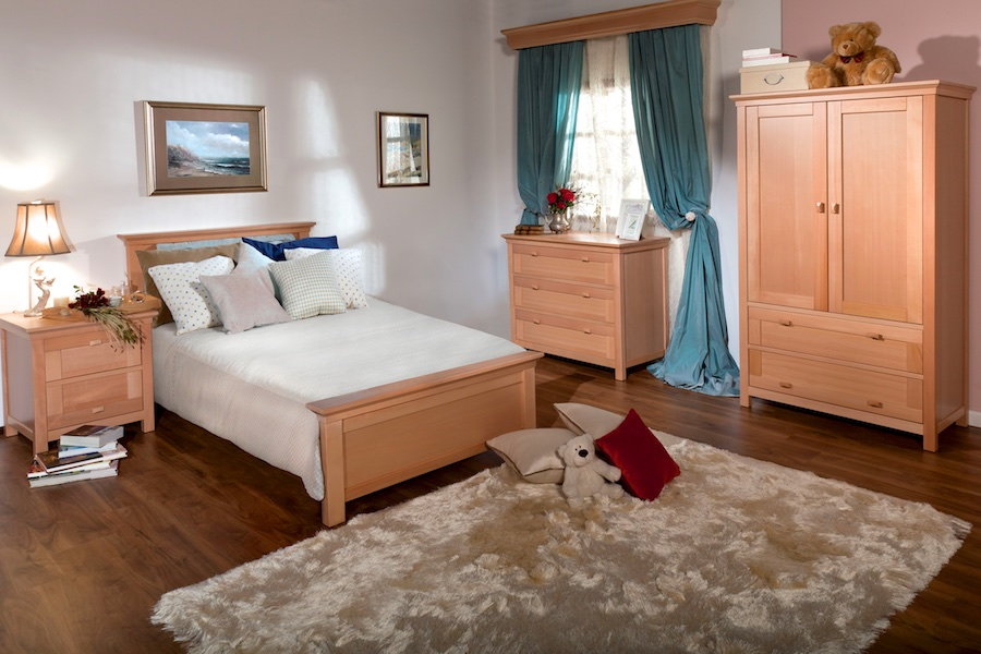 Romina Karisma Full Bed, Single Dresser, Armoire & NIghtstand in Albero Puro