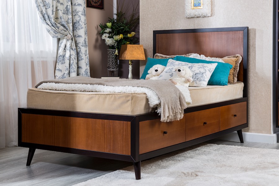 Romina New York Twin Bed in Bruno Antico