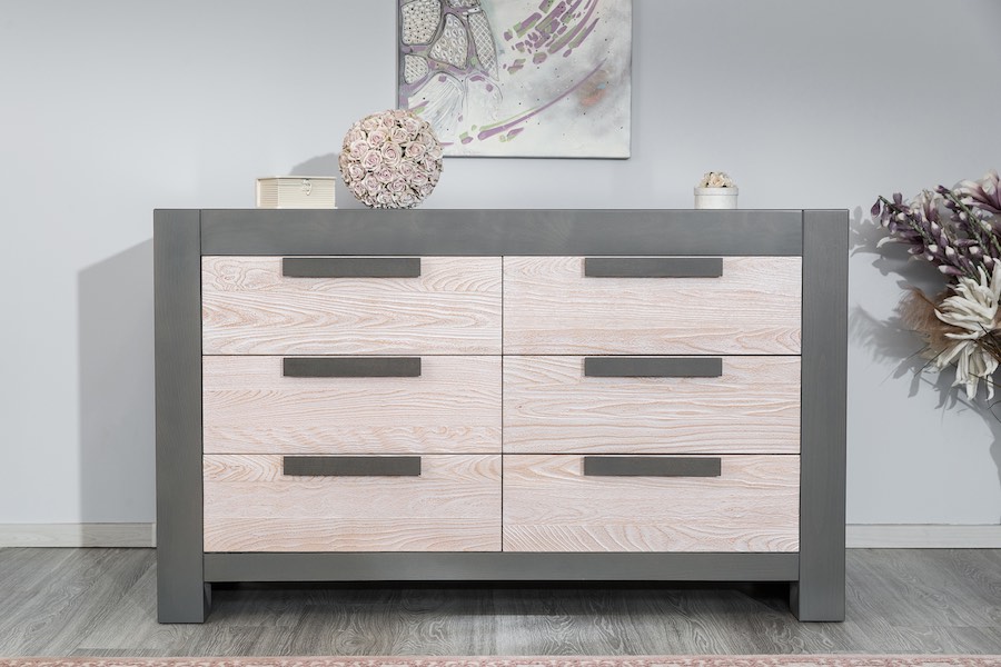 Romina Ventianni Double Dresser & NIghtstand in Storm & Driftwood