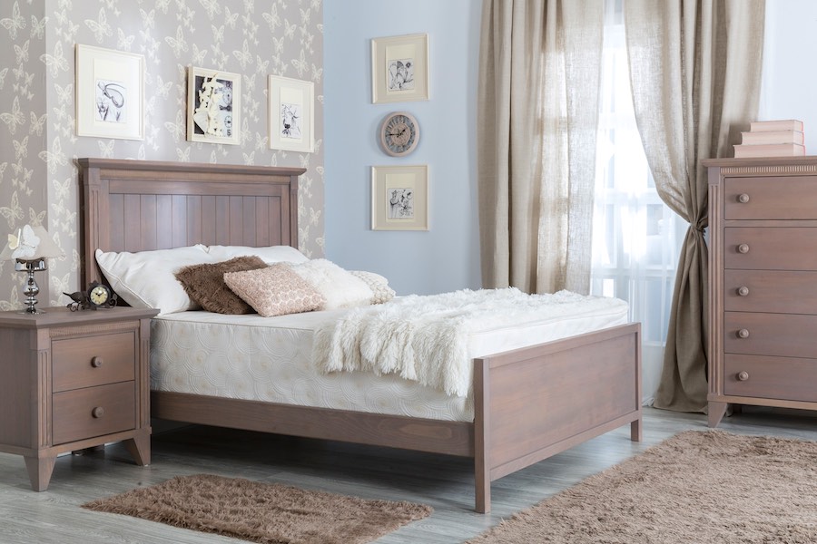 Siva Edison Full Bed, Chest & Nightstand in Cappuccino