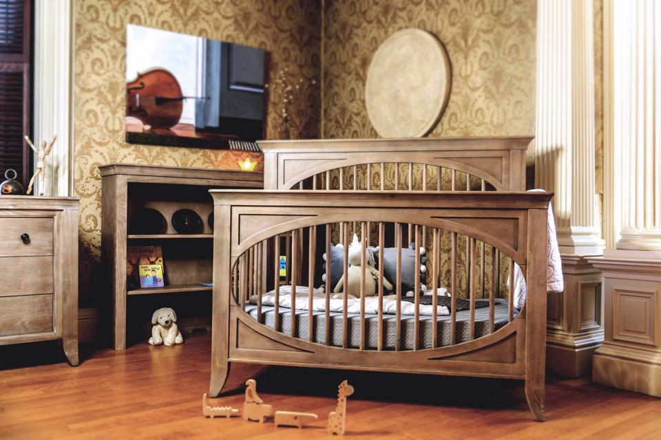 Milk Street Baby - Cameo Collection with Oval Convertible Crib in Toast